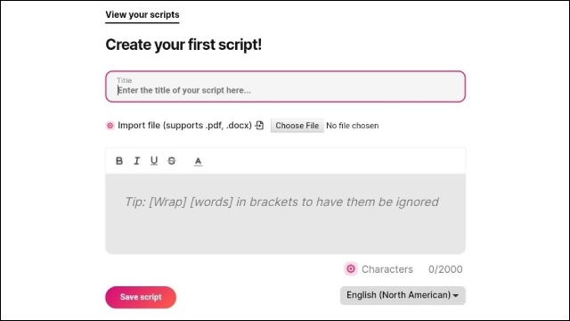 Speakflow - Create Script