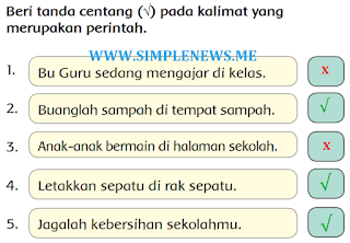 Beri tanda centang (√) pada kalimat yangmerupakan perintah www.simplenews.me