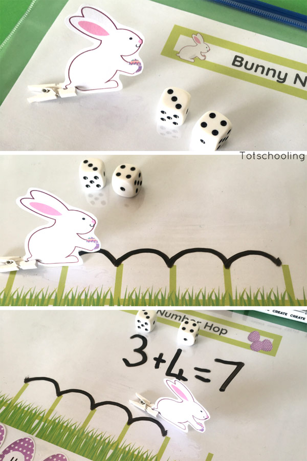 Easter Bunny Number Hop Totschooling Toddler, Preschool