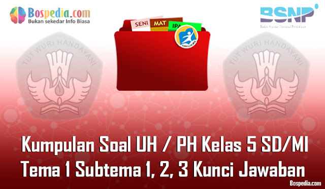  Kumpulan Soal UH / PH Kelas 5 SD/MI Tema 1 Subtema 1, 2, 3 dan Kunci Jawaban