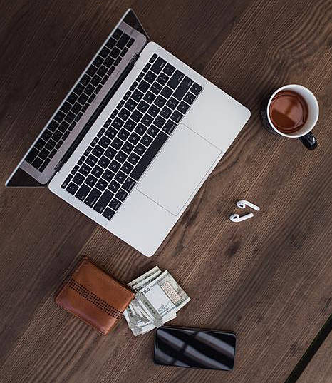 computer and coffee