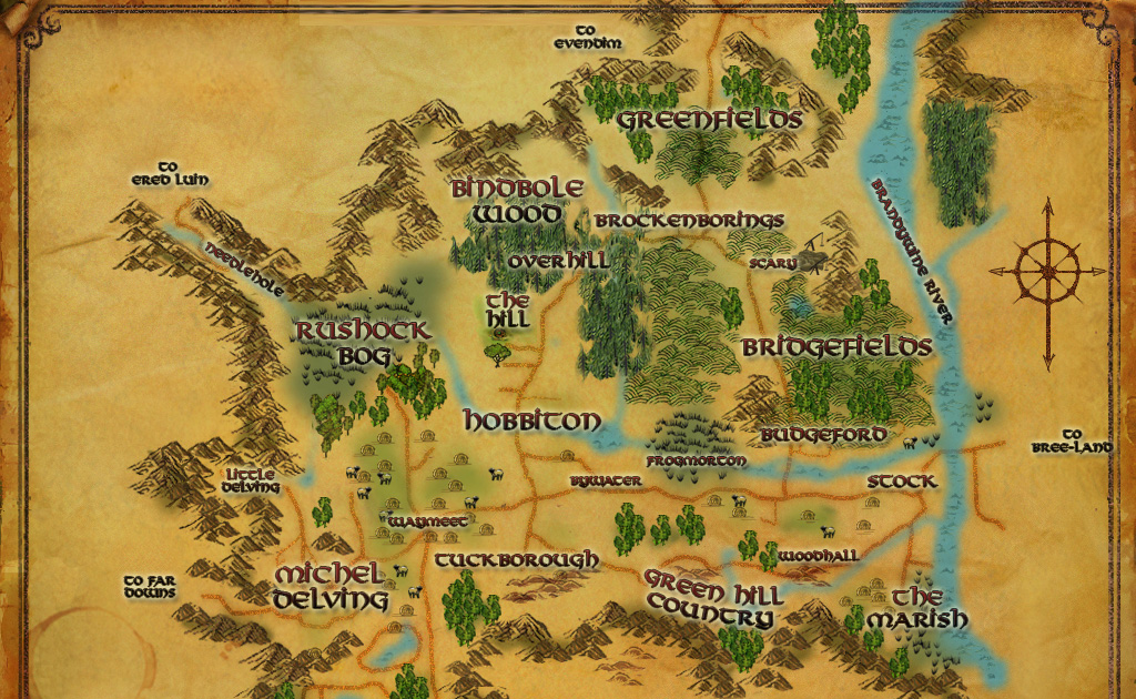 El del Escriba: Mapas de El Señor de los Anillos por regiones