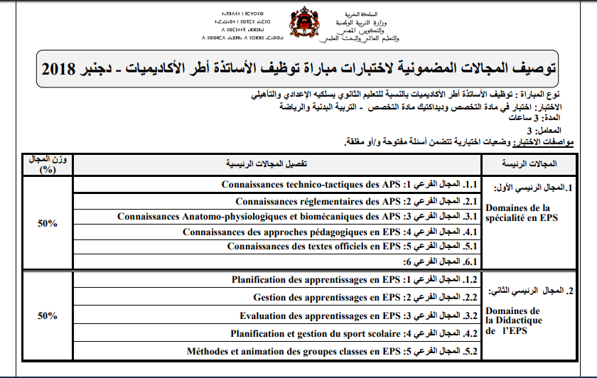 ما يجب مراجاعته للتحضير الجيد لتخصص التربية البدنية