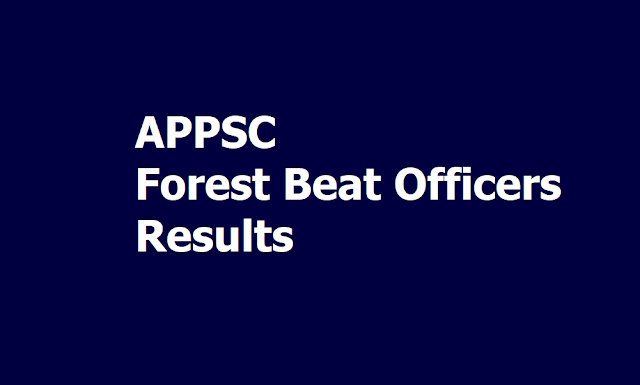 APPSC Forest Beat Officers Results 2019 of Screening Test which was held on June 16 APPSC Forest Beat Officers Results 2019 of Screening Test which was held on June 16
