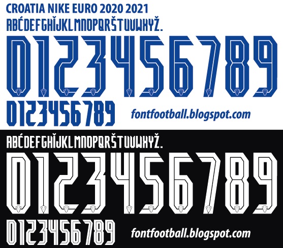 FONT FOOTBALL: Font Vector Croatia Euro Nike 2021 kit