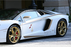 lamborghini aventador gold plated qatar roadster golden edition national meet carscoops maatouk luxurylaunches