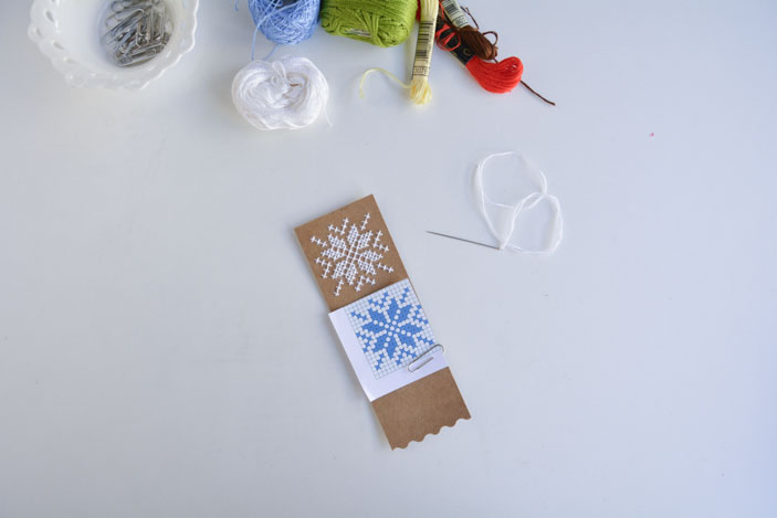 copo de nieve a punto de cruz