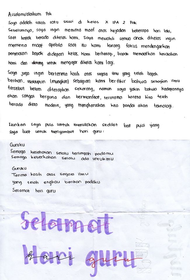 Surat Cinta Untuk Guru / Surat Cinta Untuk Guru Hq Lyrics