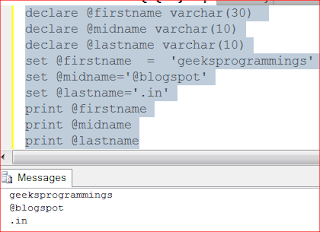 Declare Variable in SQL - geeksprogrammings