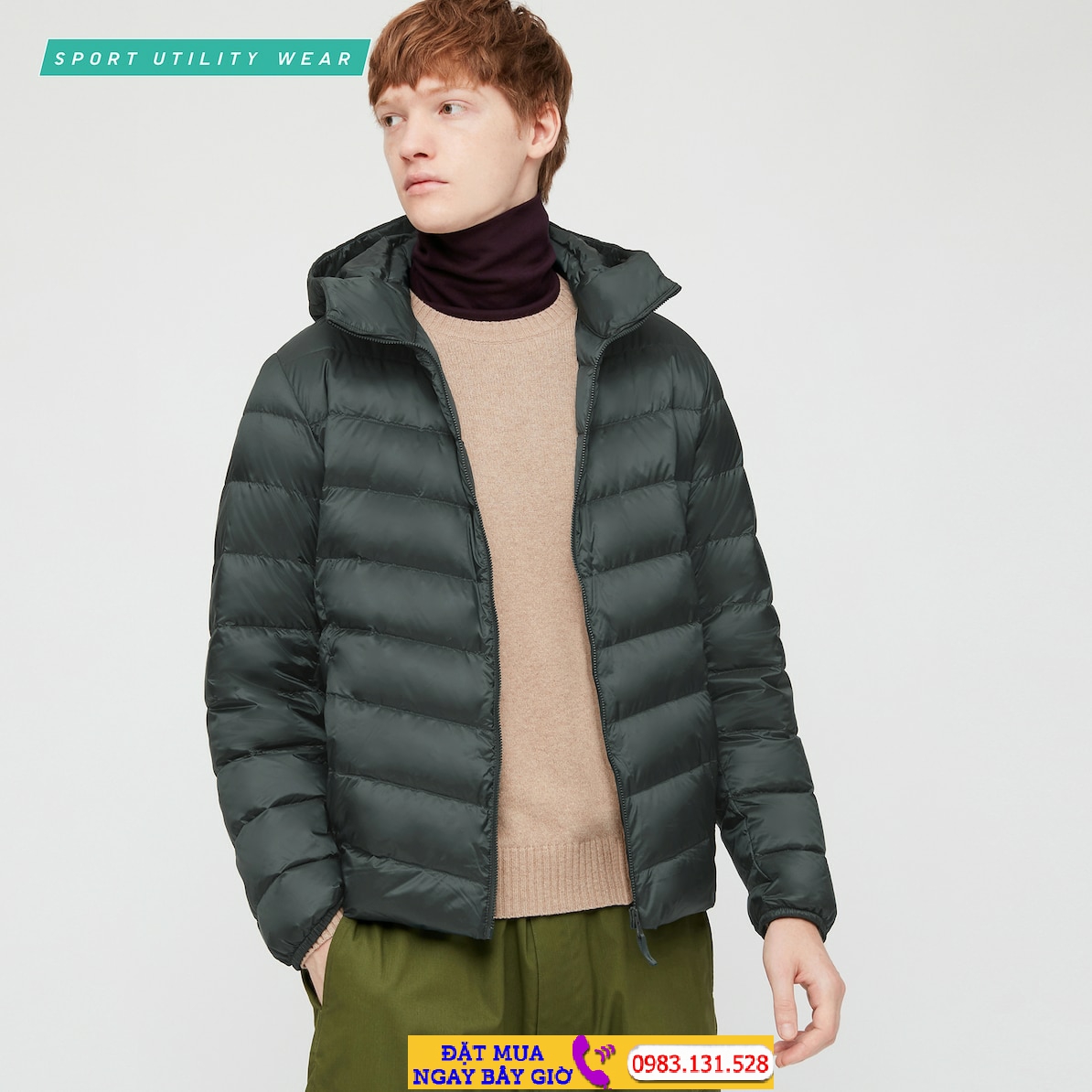 Áo lông vũ Nữ dáng lửng Uniqlo 40911856 Olive