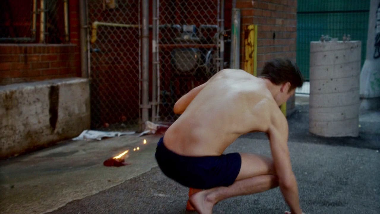 Grant Gustin - Shirtless in "The Flash" .