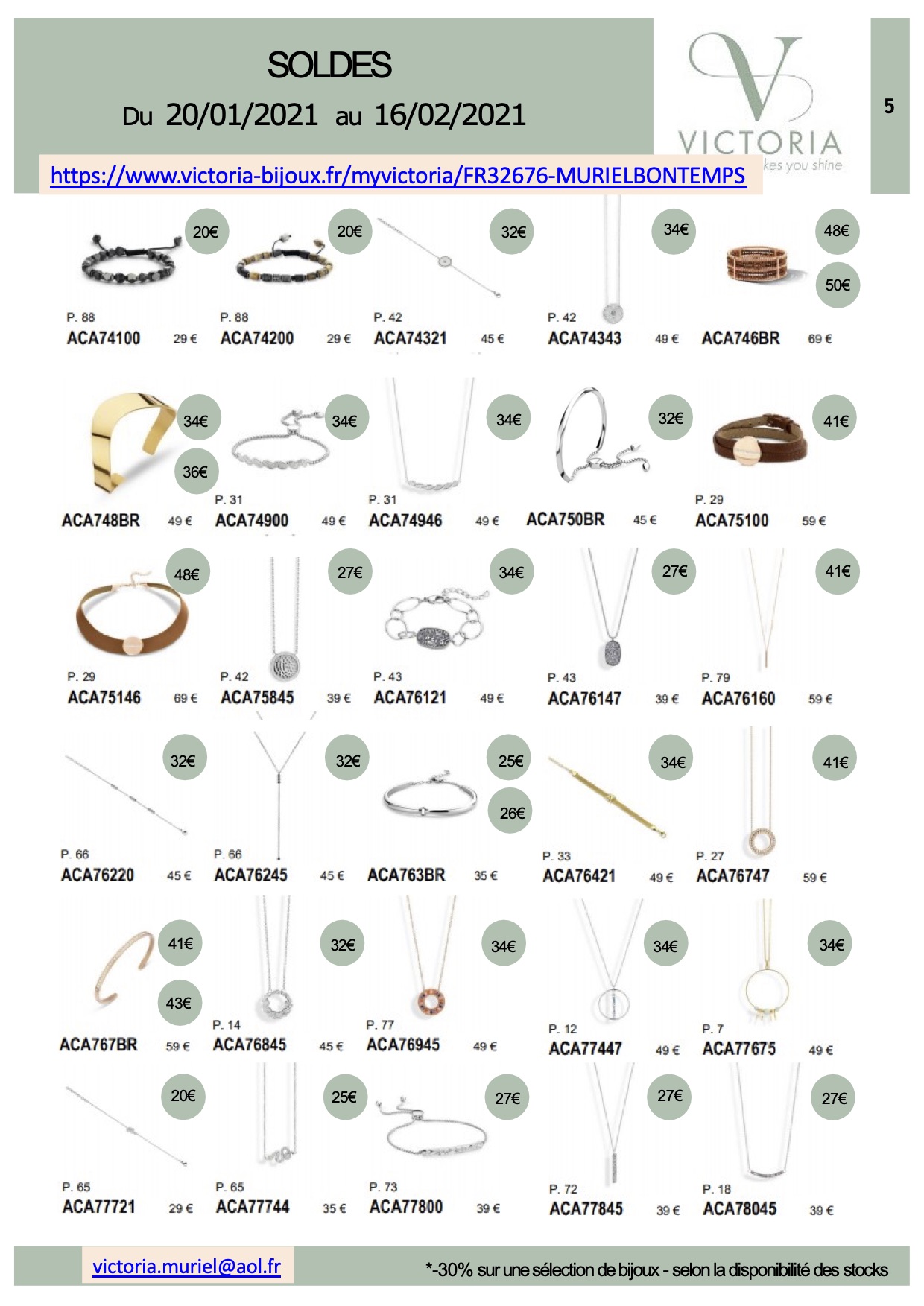 Recrutement et catalogue Bijoux Victoria France de Muriel