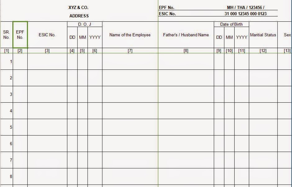 Employee Details Format In Excel Download