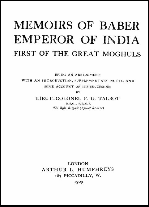 Download Babernama in Englilsh - Memoirs Of Baber Emperor Of India