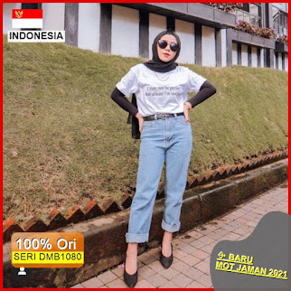 DMB1080 FASHION BAWAHAN 1KG MUAT 4PCS BOYFRIEND JEANS POLOS PREMIUM BAGGY JEANS POLOS PREMIUM BARU 2021