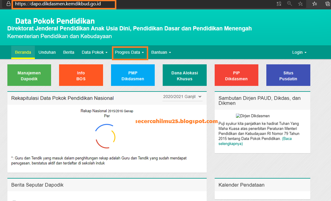 Cara Cek Progres atau Hasil Sinkronisasi Dapodik Semua Jenjang Melalui