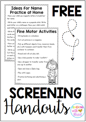 Get ready for back to school with a kindergarten screening or round up! Check out a new twist on kindergarten screening and grab 2 FREEBIES- letter ID assessment and handouts for parents! Get ready for back to school with a kindergarten screening or round up! Check out a new twist on kindergarten screening and grab 2 FREEBIES- letter ID assessment and handouts for parents!