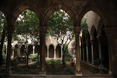 Cloister of Santa Anna church in the Barcelona Gothic Quarter