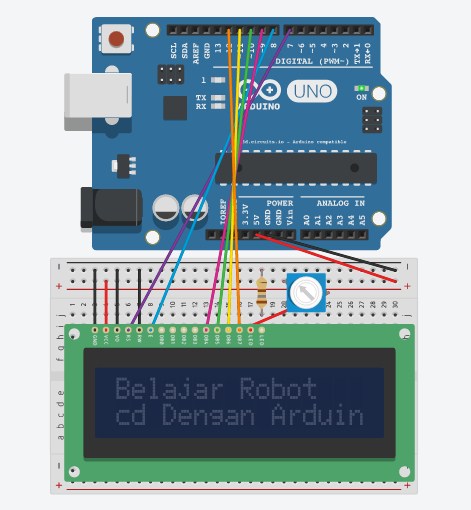 Program LCD 2x16 Teks Berjalan dengan Arduino ~ Belajar Robot