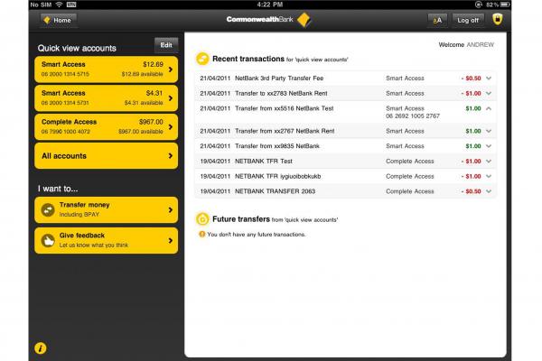 Tablet Pc Review Internet Banking Optimised For Experience Citing A Growing Demand For Mobile Banking The Commonwealth Bank Says S Focus On Three Key Areas Simplicity Security And Convenience