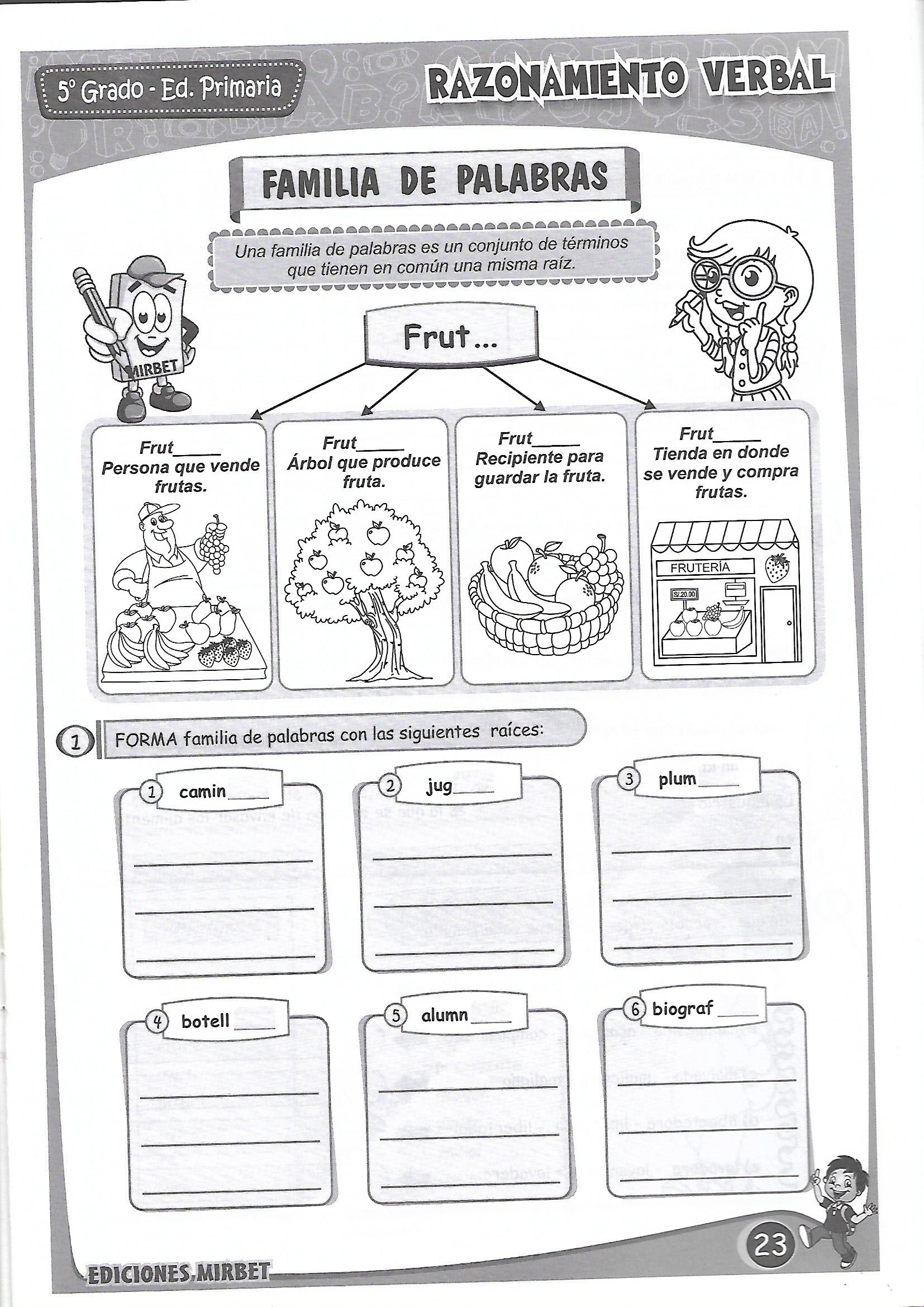 5to primaria RAZONAMIENTO VERBAL