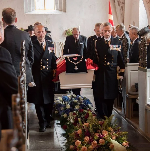 Queen Margrethe, Princess Benedikte of Denmark and Queen Anne-Marie of Greece attended the funeral service of Princess Elisabeth