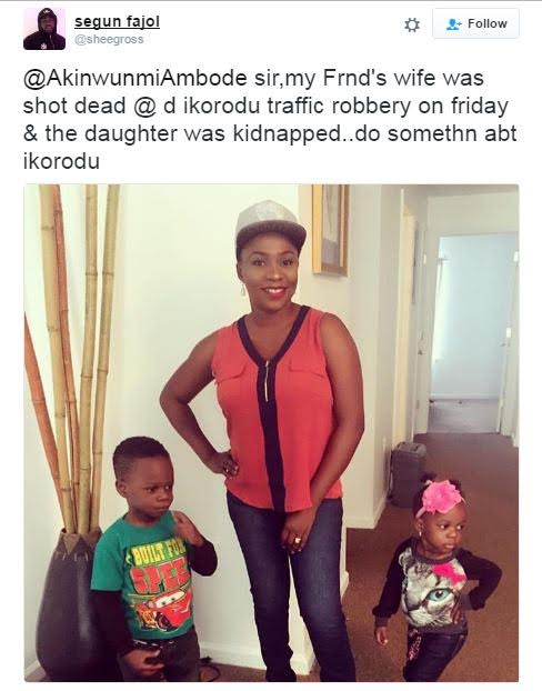 d Lady shot dead by armed robbers in Ikorodu Road traffic, her daughter kidnapped