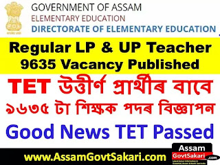 DEE Assam Teacher Recruitment 2020