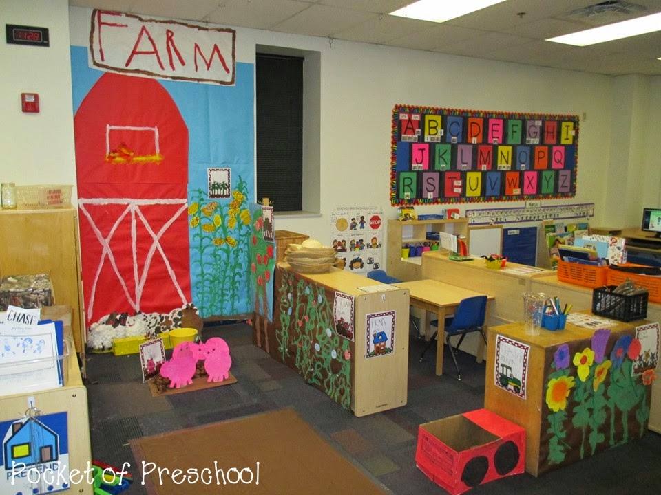 Farm in the Dramatic Play Center Pocket of Preschool