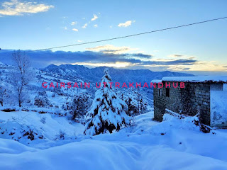 snowfall in gairsain chamoli uttrakhand गैरसैण में बर्फ़बारी चमोली उत्तराखण्ड