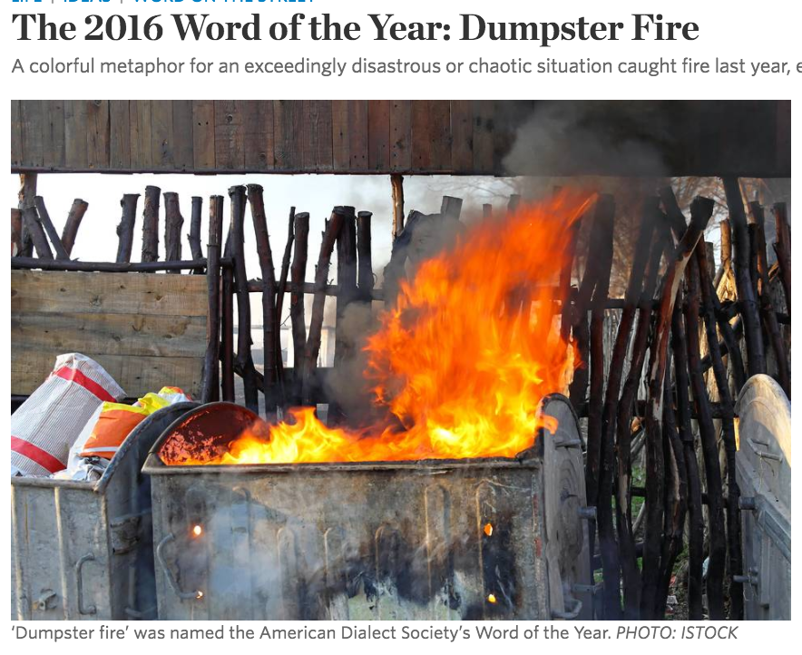 Cold Fusion Guy "Dumpster Fire" replaces "Train Wreck"