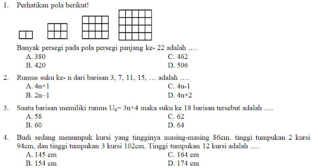 Soal hots pola bilangan kelas 8