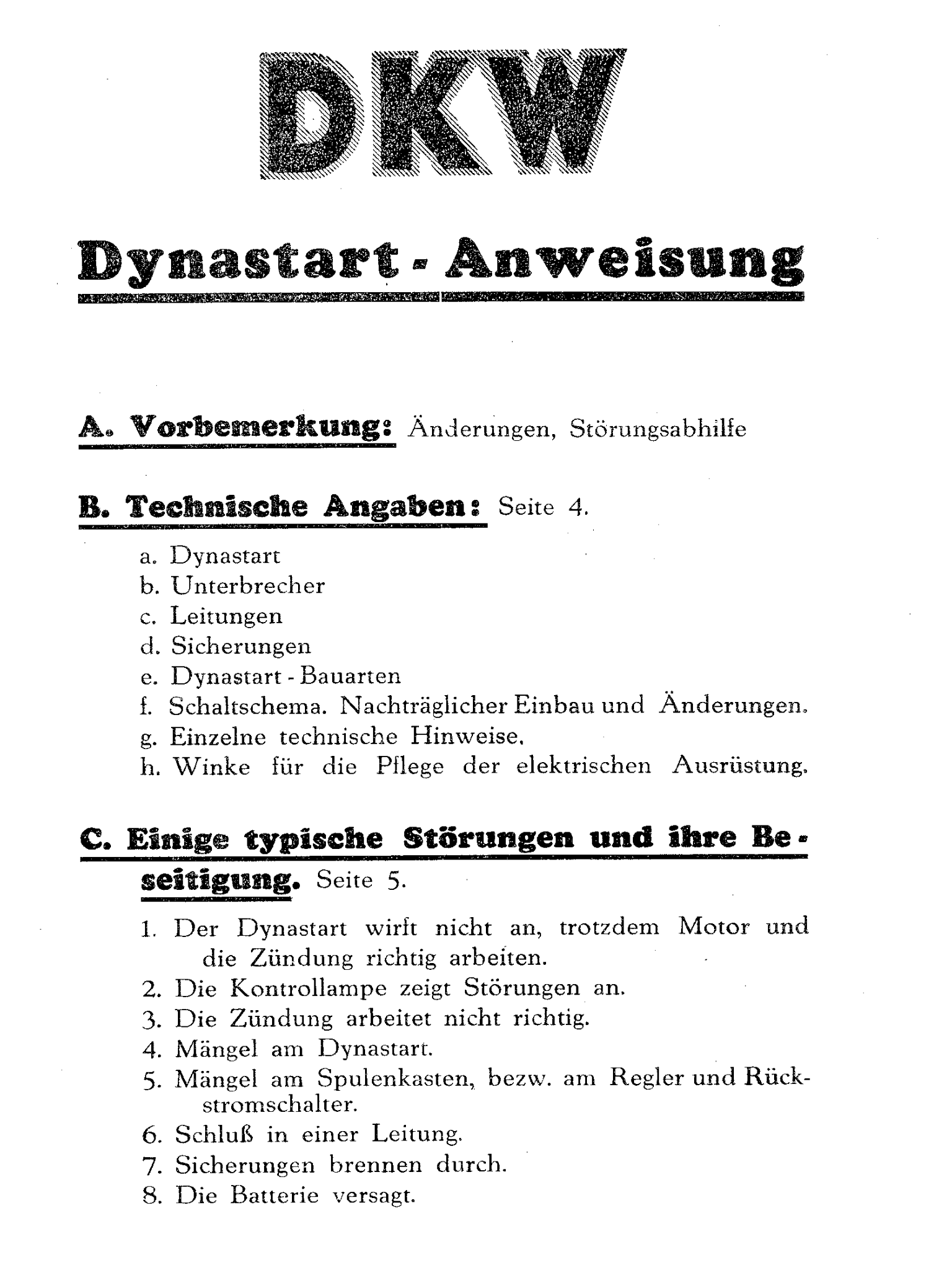 DKW Auto-Union Project: The DKW Dynastart