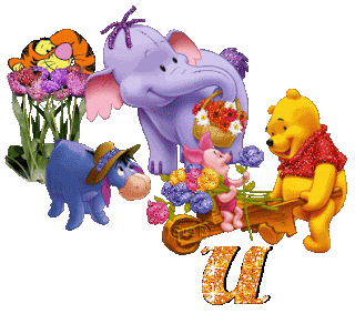 Abecedario Tintineante de Winnie the Pooh con sus Amigos. Alphabet with Winnie the Pooh and Friends.