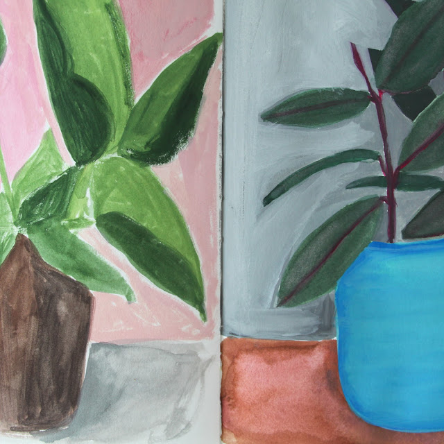 2x2, #2x2sketchbook, gouache paintings, plant paintings, Dana Barbieri, Anne Butera