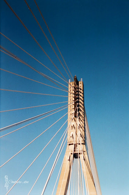 Warszawa analogowo most świętokrzyski, warszawa, pylon