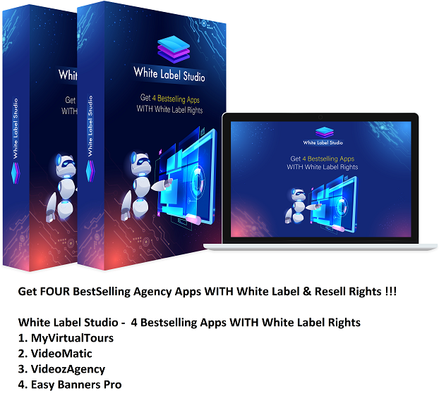 White Label Studio Review+Massive $27K Bonuses+OTO Info-Four BestSellingAgency Apps with White Label