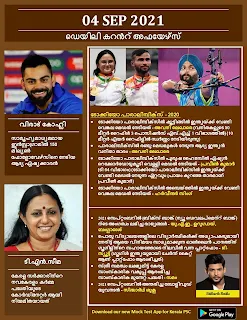 Daily Malayalam Current Affairs 04 Sep 2021