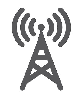 symbolic wireless communications or transmission tower antenna