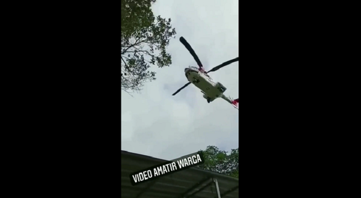 Astaga! Baling-baling Helikopter Jokowi Tumbangkan Pohon di Banten, Perekam dan Warga Panik Ikut Tertimpa