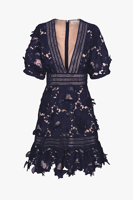 Adrian Crochet Lace Midi Dress: