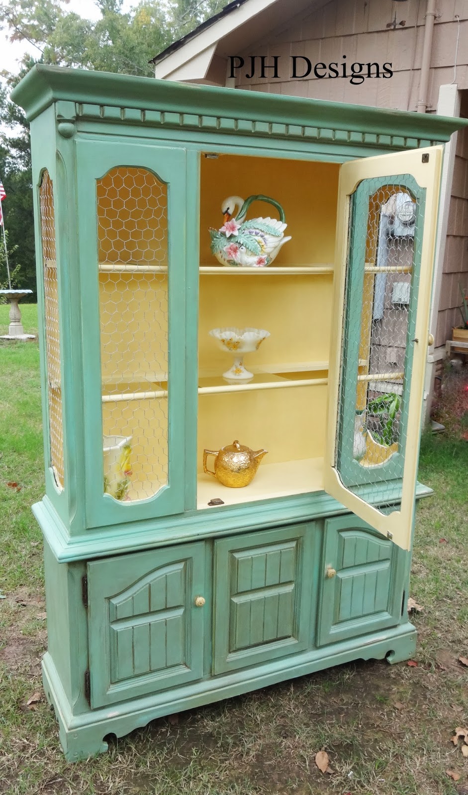 PJH Designs Vintage Hutch To Green Jelly Style