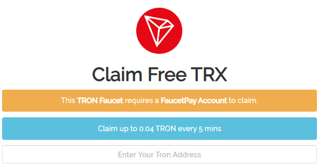 Cara mendapatkan faucet Tron (TRX) gratis setiap 5 menit
