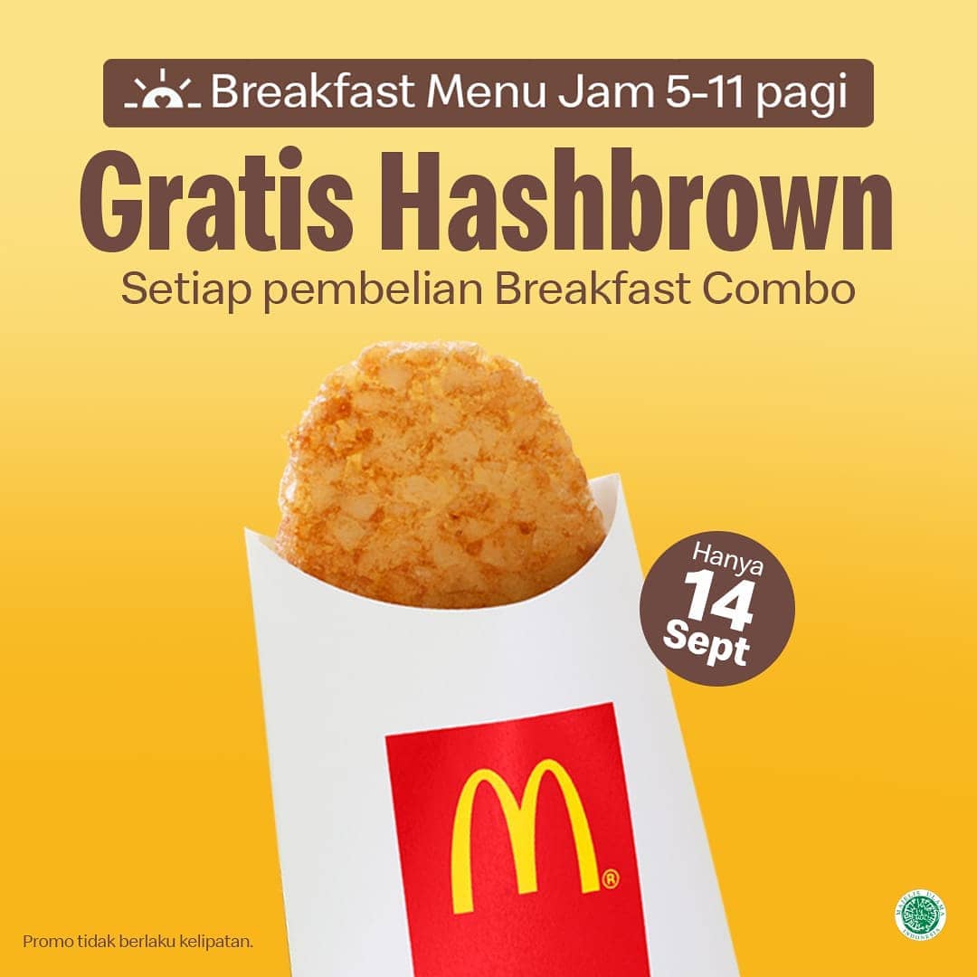 McDonalds Promo Breakfast Menu Combo Gratis HashBrown scanharga