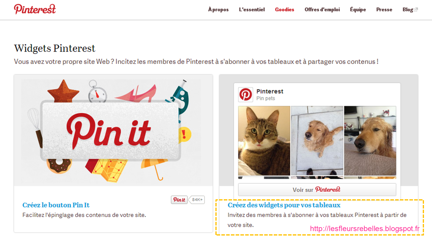 Tutoriel widget Pinterest blog