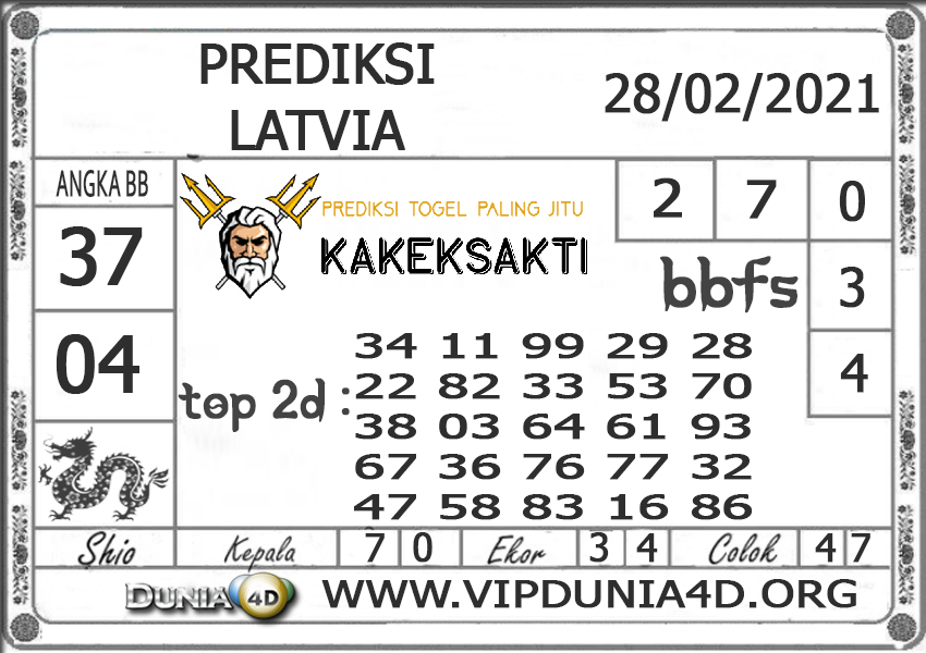 Prediksi Togel LATVIA DUNIA4D 28 FEBRUARI 2021 Prediksi Togel LATVIA DUNIA4D 28 FEBRUARI 2021