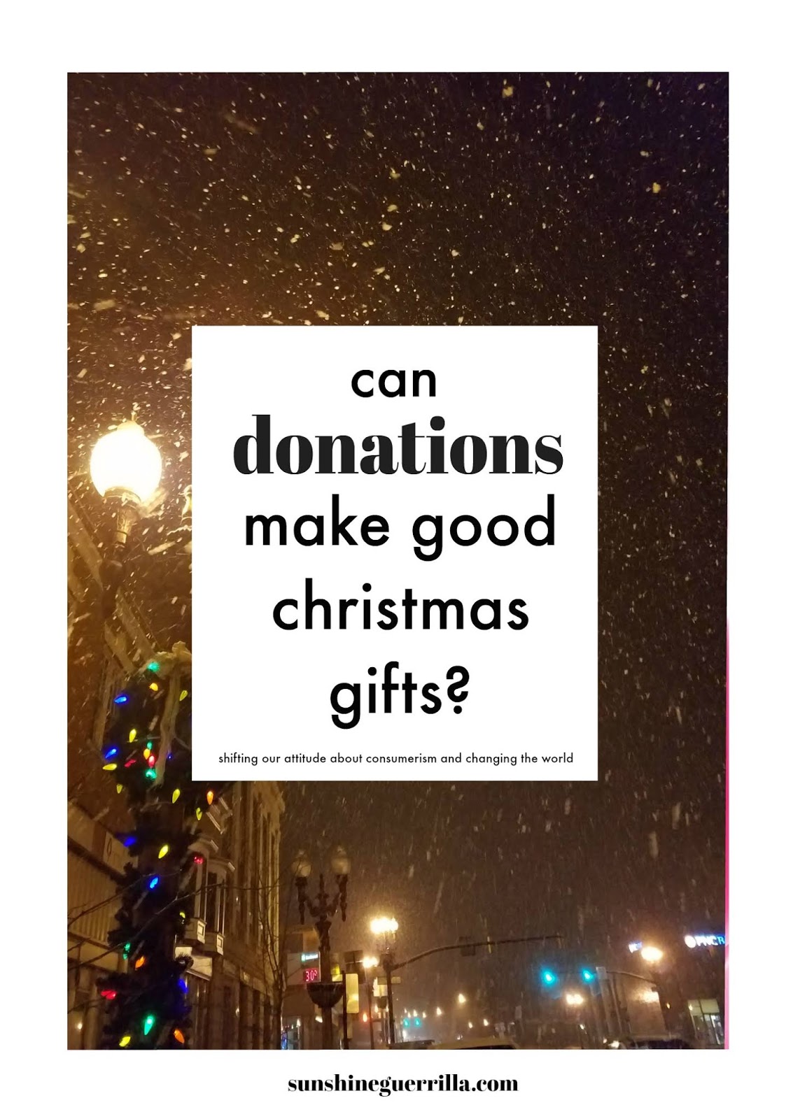 Can Donations Make for Good Gifts? - Sunshine Guerrilla