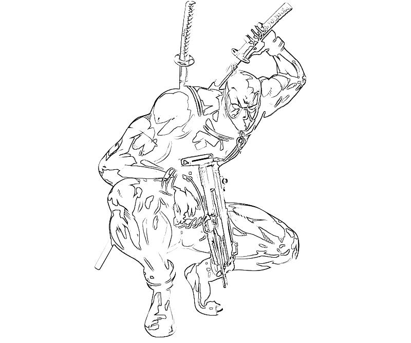 marvel deadpool coloring pages fight - photo #7