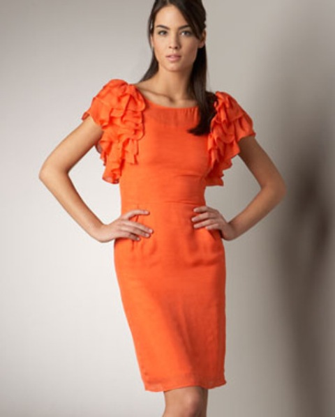 robes de mariage,robes de soir?�e et d?�coration: Robe de soir?�e orange courte