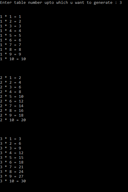 How to write a program in C# to print Multiplication table - Online ...